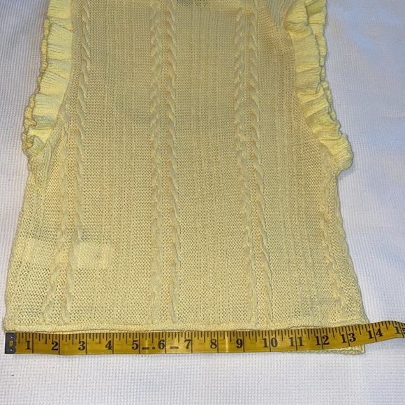 Zara Woman’s Ruffled Cable knit Cropped Top Yellow Size Medium - Picture 11 of 12